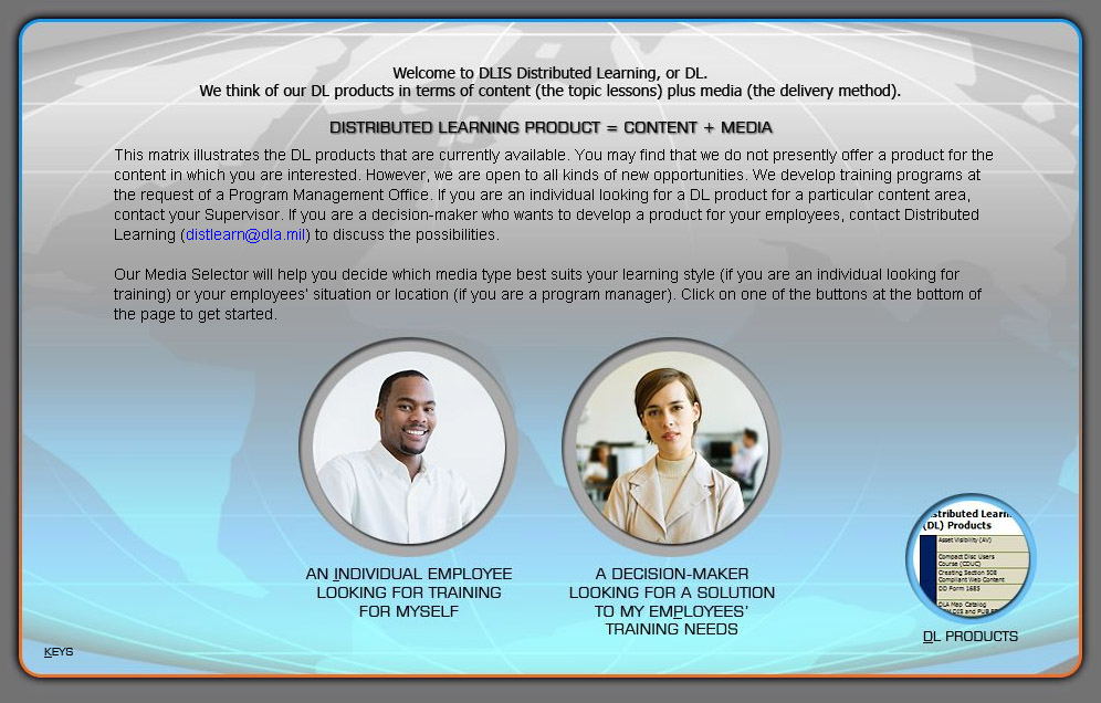 DL Media Selector Opening Screen